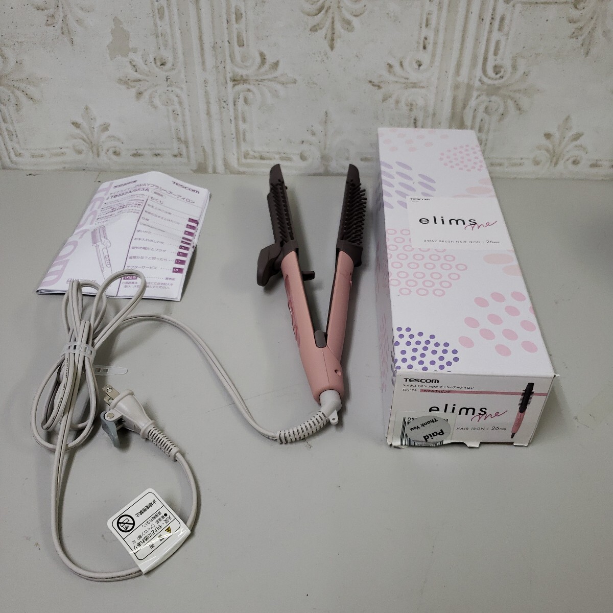 708y1508★テスコムヘアアイロン カールアイロン コテ 26mm マイナスイオン 温度調整/ロック/メルティピンク TB552A-P拍卖