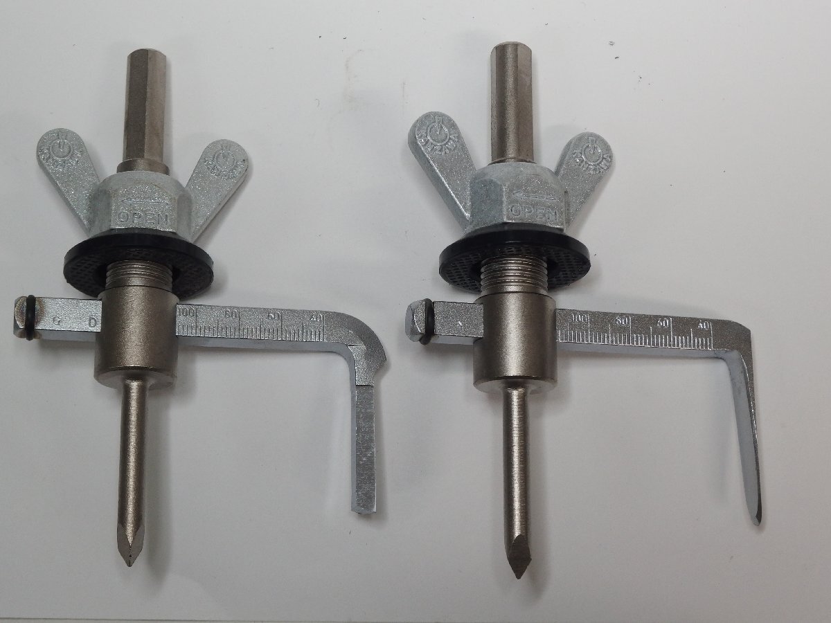 レ■/Zク5372 神沢鉄工 日本製 自由錐 木工加工 サークルカッター 穴開け 40~120mm径 2個セット 未使用保管品拍卖