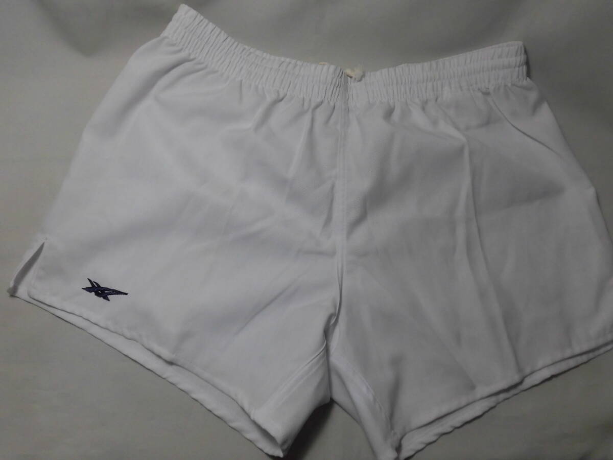 レトロ  アシックス ランニングパンツ ショートパンツ 短パン 体操着 体操服 白 スクール スポーツ 未使用 長期保管品4885  拍卖