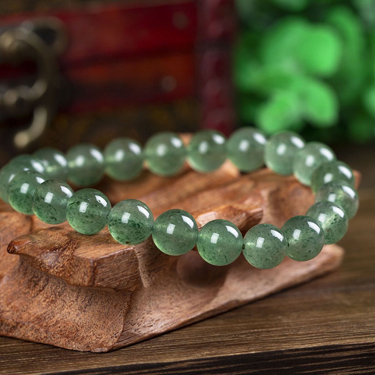 グリーンストローベリークオーツブレスレット ブレスレット 天然石 アクセサリー パワーストーン拍卖