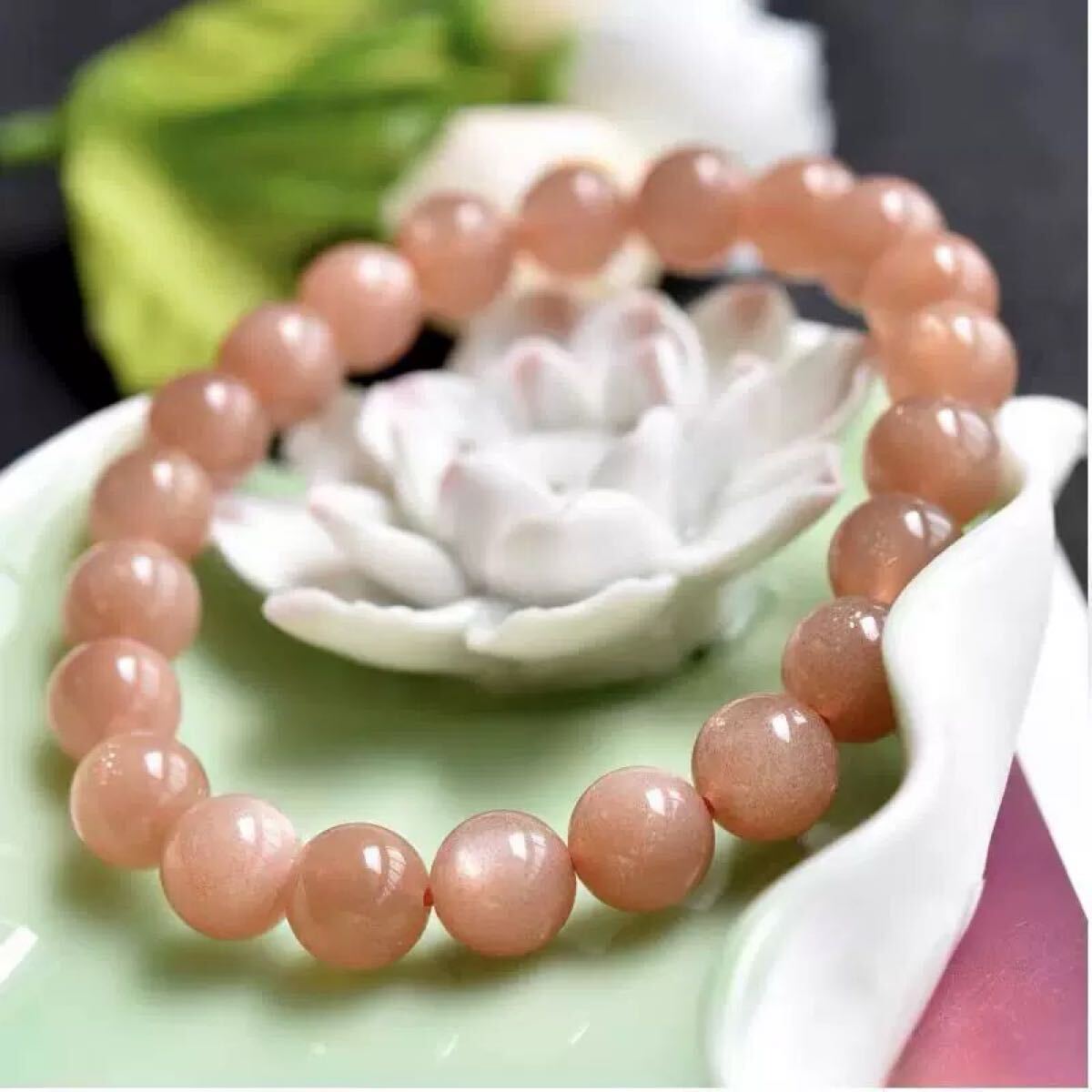 サンストーンブレスレット9mm 天然石 ブレスレット パワーストーン浄化 上品 ムーンストーン サンストーン拍卖