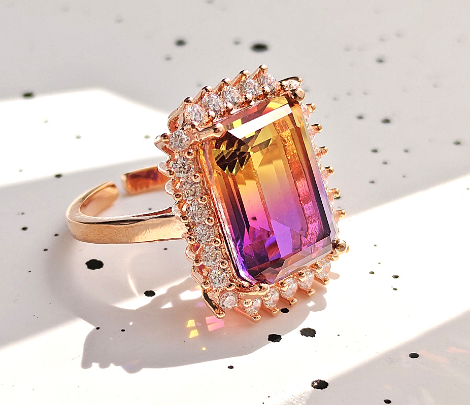 XY81-012◆Bigstone◆【グラデーション】高品質宝石のデザイン*女王のスタイル*欧米ファッションなリング*10~13号 フリー拍卖