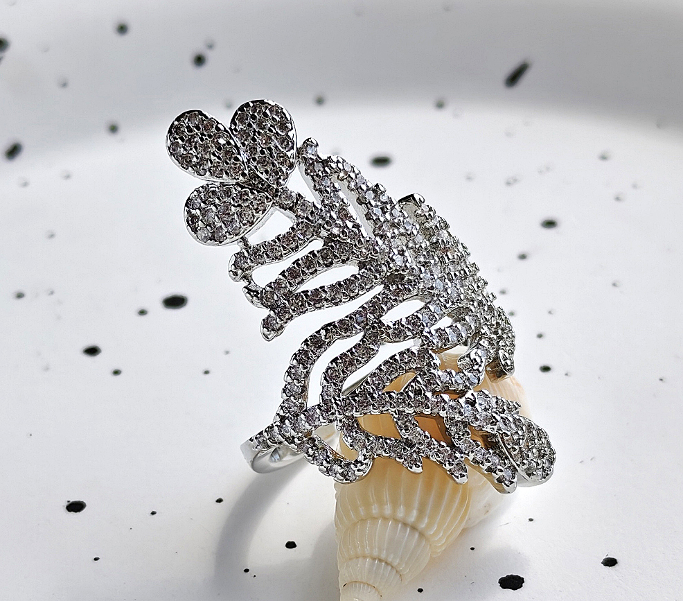 N2506199◆Bigstone◆【きらめく羽】キラキラ輝く*ファッション印象*豪華なリング*10~13号拍卖