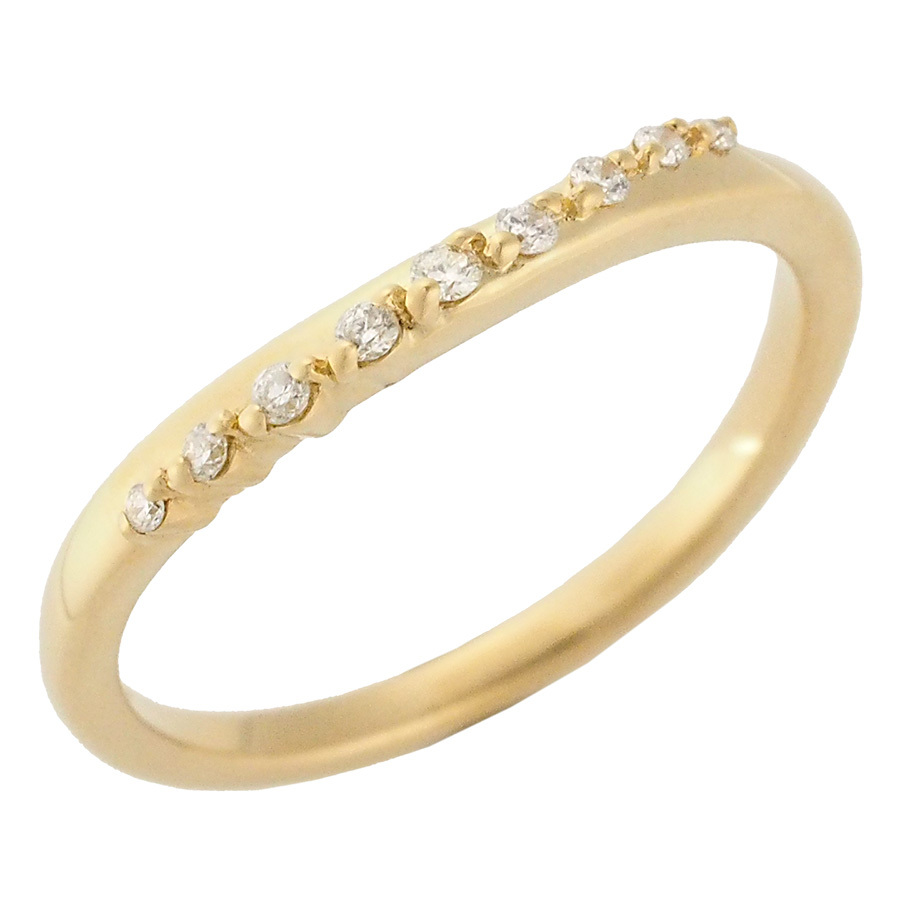 4℃ 9P ダイヤモンド デザイン リング K18YG 8号拍卖