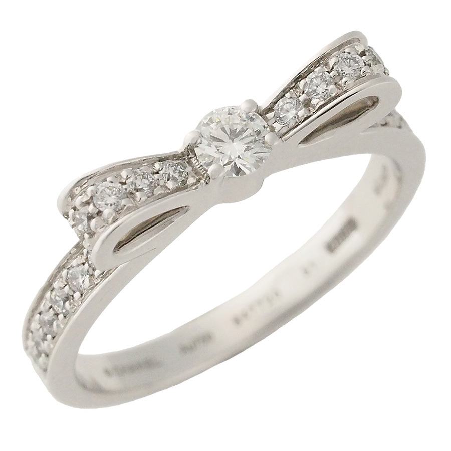 シャネル リュバン ドゥ シャネル ダイヤモンド スモールモデル リング J3412 K18WG #51 国内正規 証明書付拍卖