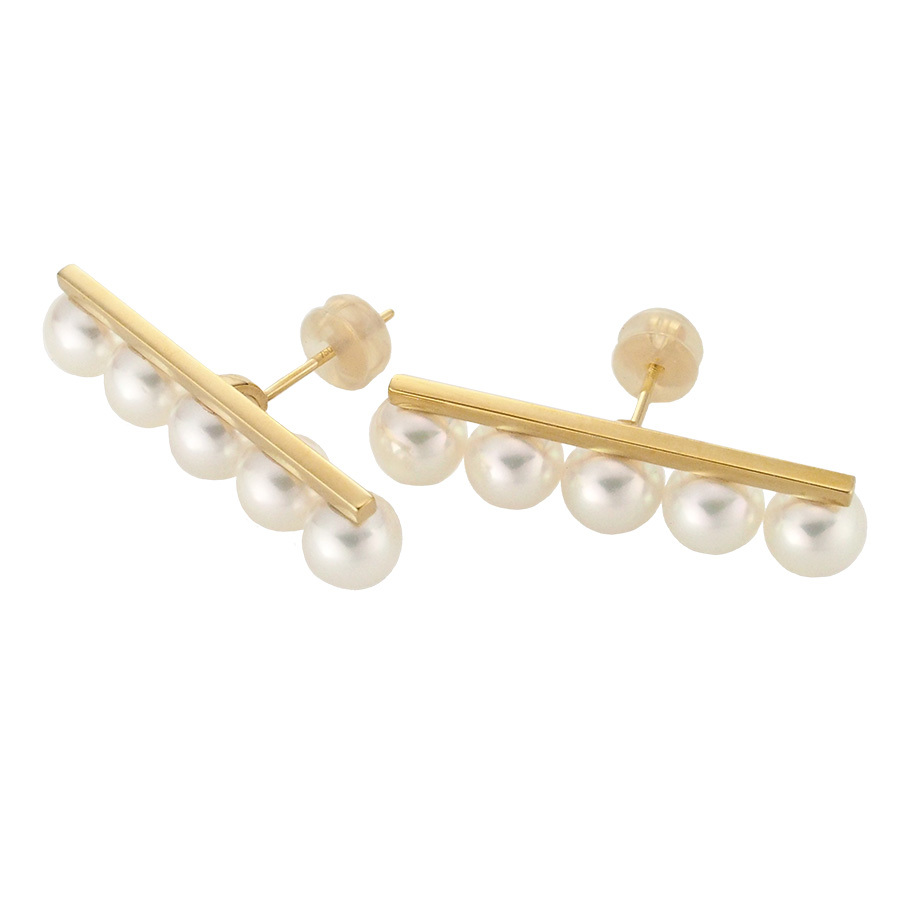 タサキ あこや真珠 パール/5.7mm バランス プラス ピアス E-4463-18KYG K18YG 証明書付拍卖