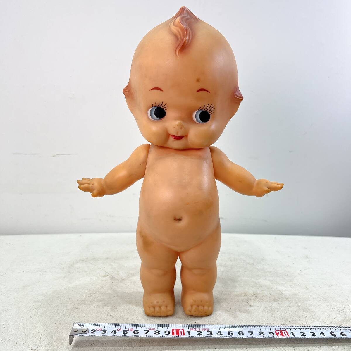 メーカー不明 キューピー人形 ソフビ 笛付き (体を押すと音が鳴ります) 昭和レトロ アンティーク ビンテージ 中古拍卖