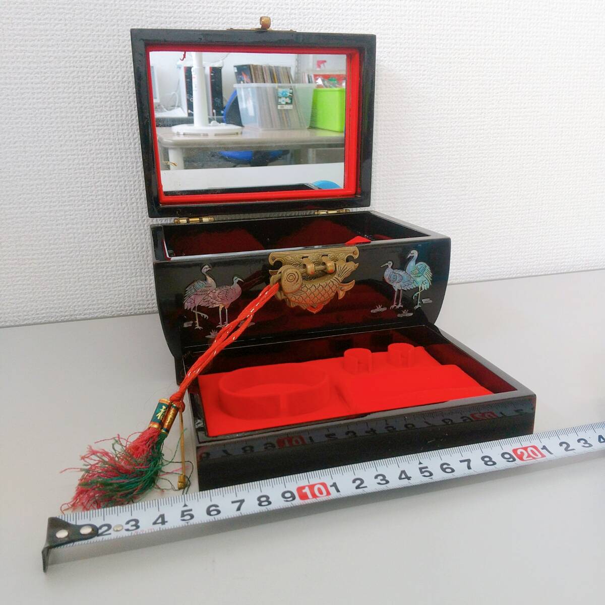 螺鈿細工 (らでんざいく) 宝石箱 ジュエリーボックス アンティーク ビンテージ 中古拍卖