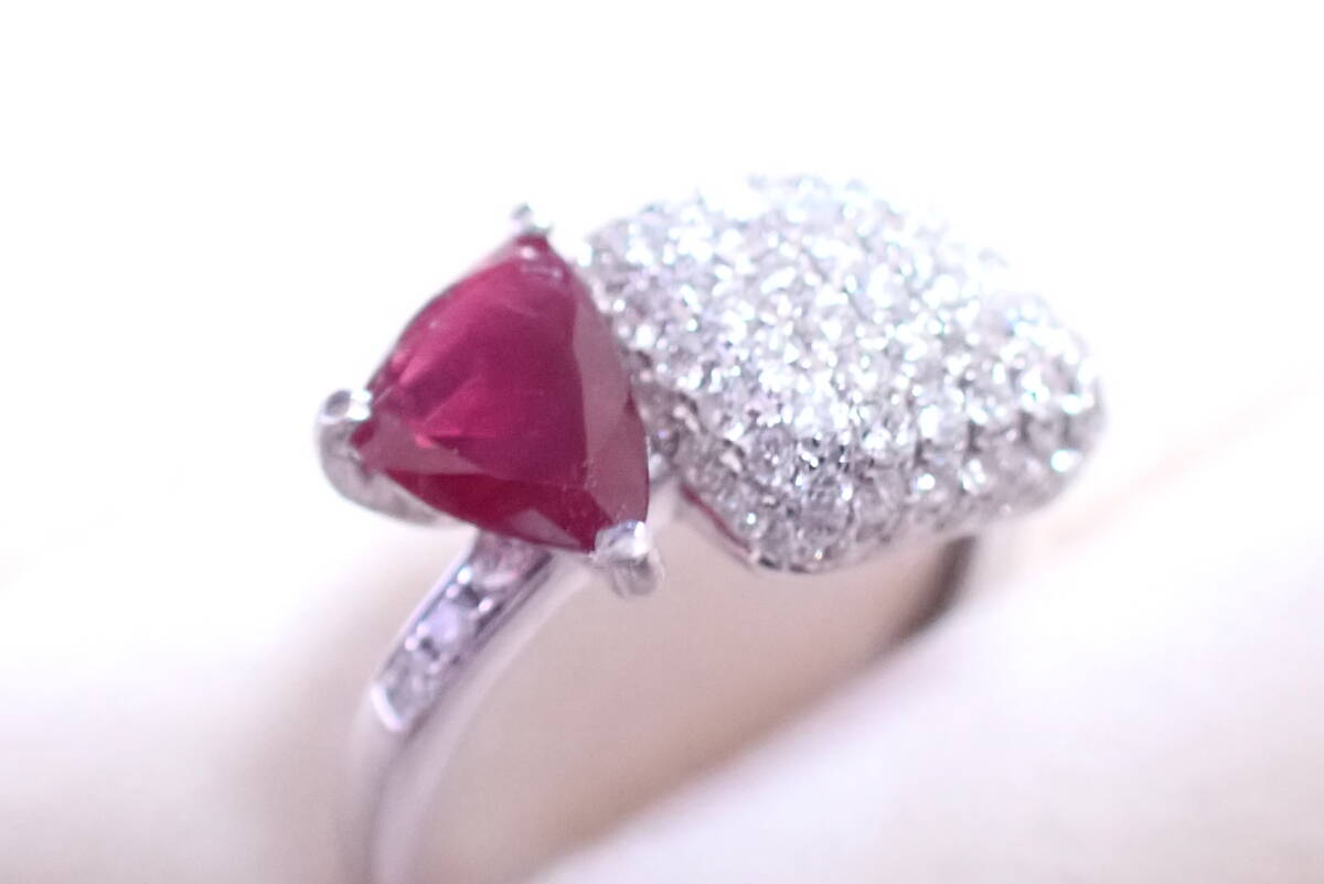 レッドベリル 指輪 0.719ct ダイヤ0.93ct 12号拍卖