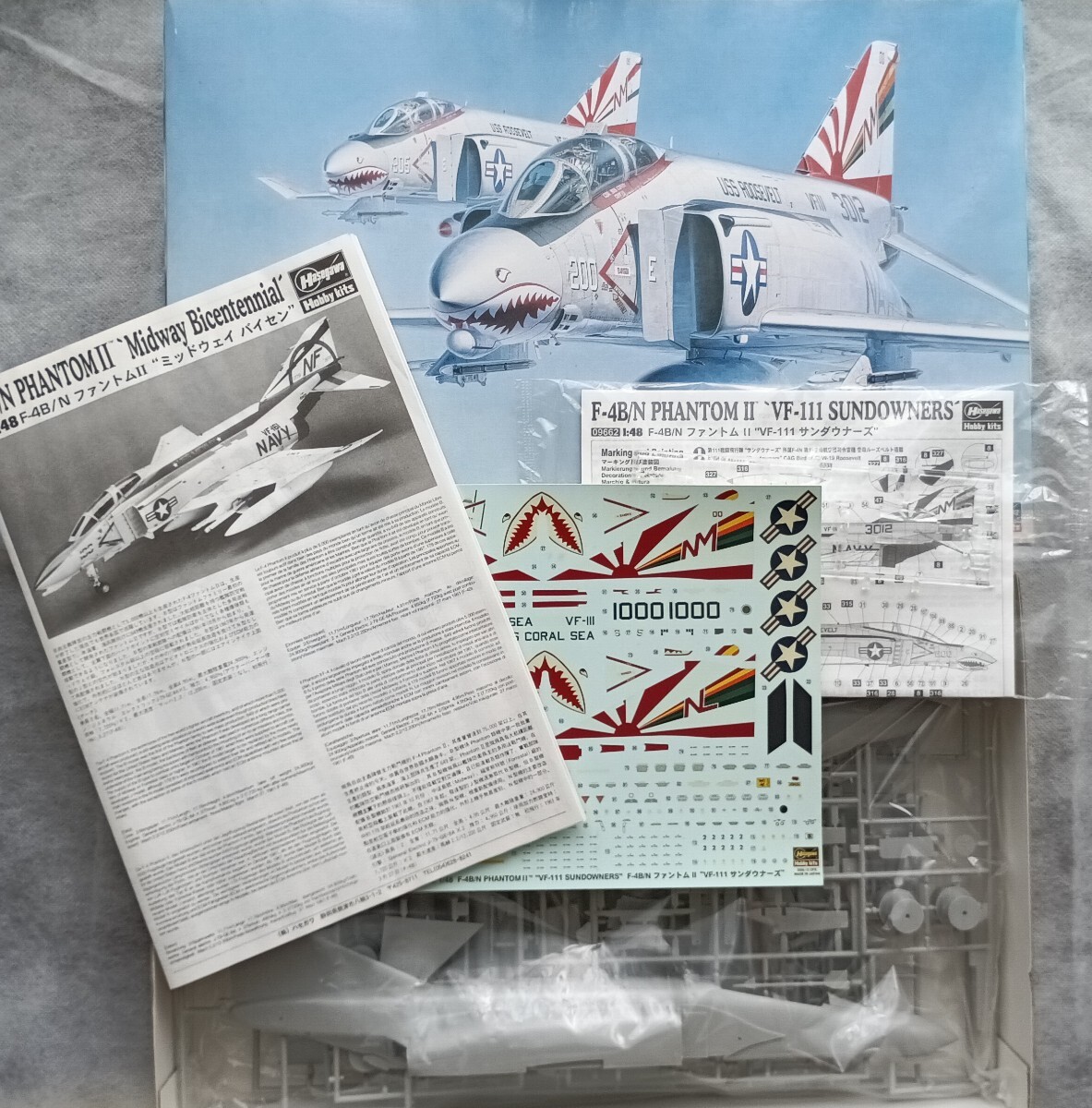 ハセガワ◆1/48 F-4B/N ファントムII VF-111 サンダウナーズ★未組み立て【訳あり】拍卖