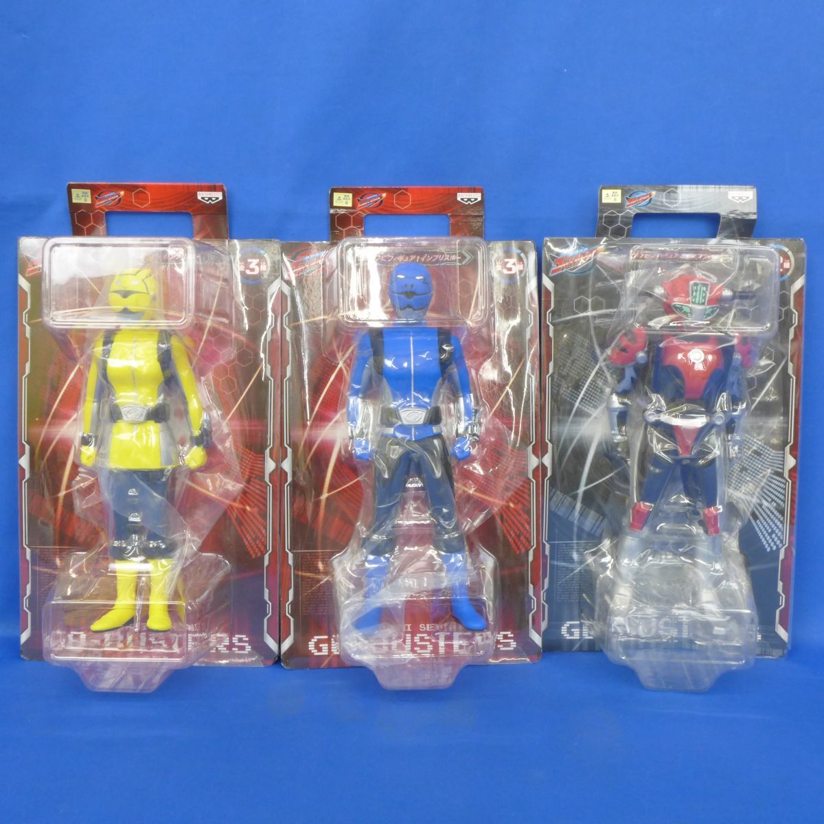 佐B4747特命戦隊ゴーバスターズ DXソフビフィギュア チダ・ニック/イエローバスター/ブルーバスター 計3体拍卖