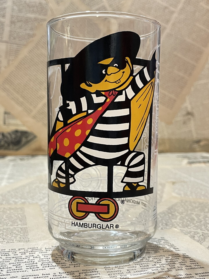 ☆1970年代/マクドナルド/コレクターグラス/即決ビンテージ/ハンバーグラー/McDonald/Glass(70s/Action series) GL-059拍卖