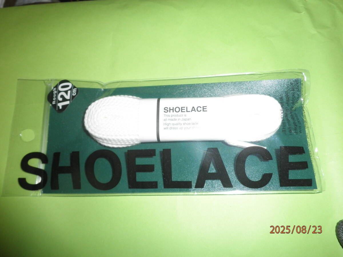 新品 SHOELACE 靴ひも シューレース 白 ホワイト 120cm 6-7穴用 送無拍卖