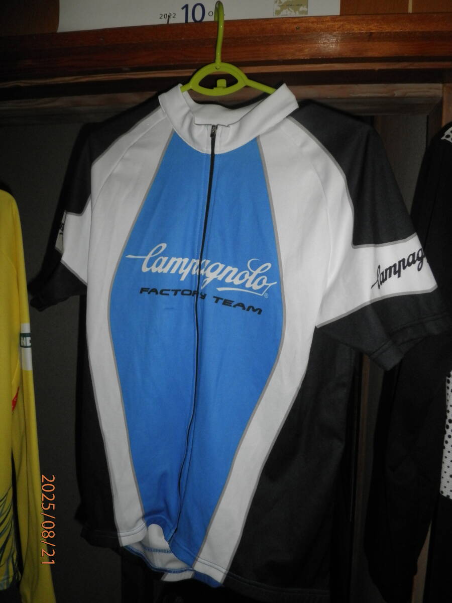 CAMPAGNOLO カンパニョーロ サイクルジャージ 半袖 L LARGE FACTORY TEAM 送600 青×白拍卖