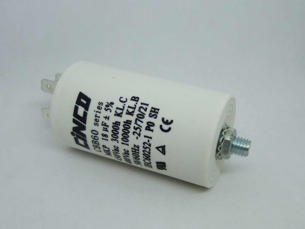 <EC602A-004> 新品 交流 100V/200V モーター 始動用・運転用 コンデンサ 18MFD (21μF~15μF) 450V AC CBB60拍卖