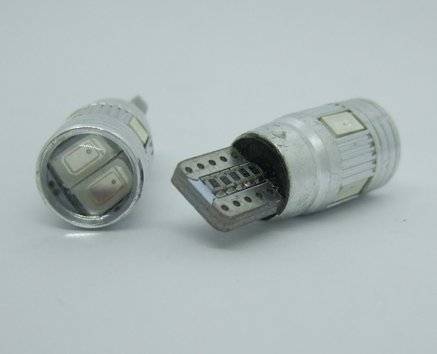 <T10S18Y-001> 2個セット CAN BUS対応 プロジェクター LEDウエッジ球 (T10/T15/T16)アンバー ポジション・サイドマーカー用 拍卖