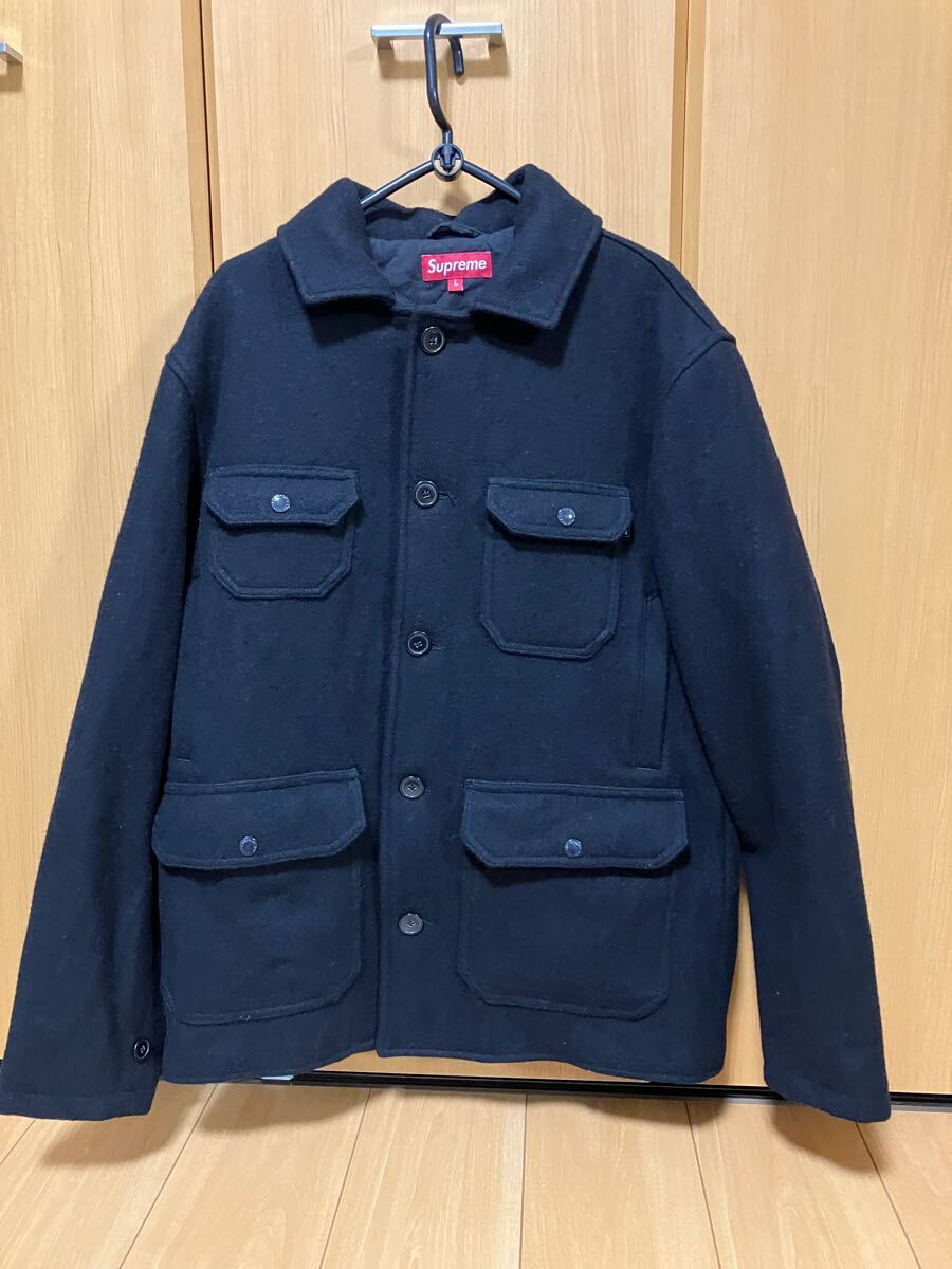 シュプリーム ウールジャケット ブラック L 1回着のみ 黒 supreme ハーモニーコリン着拍卖