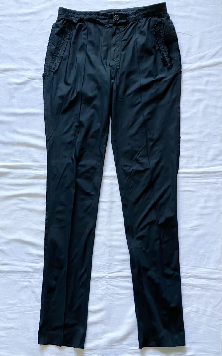 LANVIN ランバン ルカ期 テーパード ナイロン イージーパンツ 46 ブラック センターシーム 美品 ルカオッセンドライバー拍卖