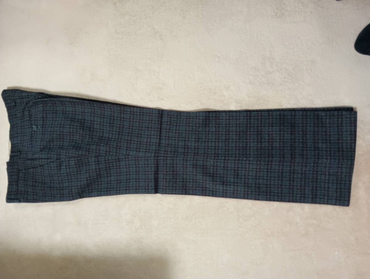 【Aquascutum アクアスキュータム チェック グレー ウール スラックス パンツ 82 冬】拍卖