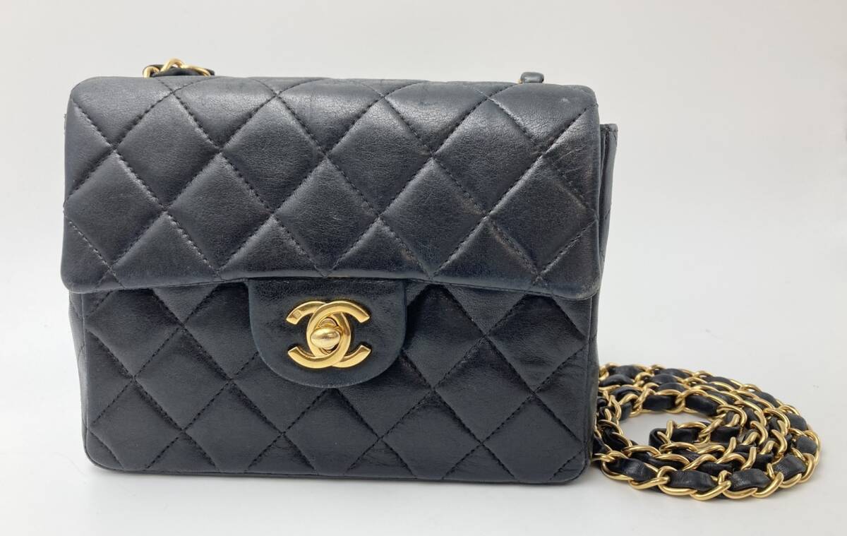☆ブランド品☆ ◆中古品◆ CHANEL シャネル ミニマトラッセ 17 ラムスキン ゴールド金具 ショルダーバッグ拍卖