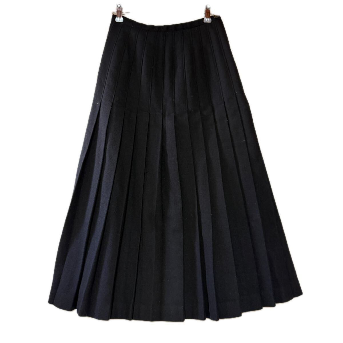 ♪ 90s〜 ヴィンテージ ピンクハウス pinkhouse ウール プリーツロングスカート ブラック ウール混 無地 シンプル 秋冬拍卖
