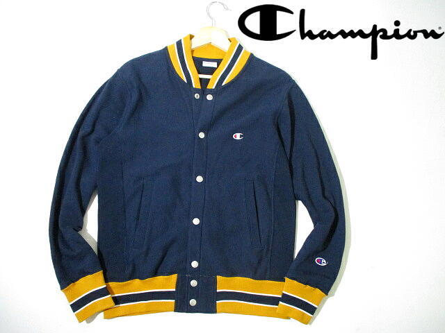 ■ 美品! 即決 チャンピオン リバースウィーブ トリコタグ スナップ カーディガン スタジャン Mサイズ Champion 紺 ネイビー拍卖