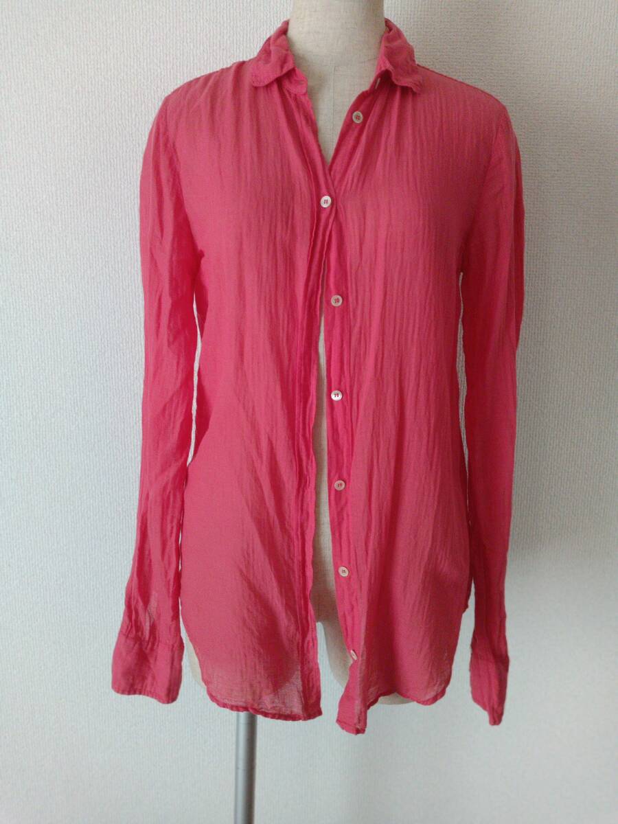 ⑦ イタリア製 forte forte フォルテフォルテ シャツ ブラウス 長袖シャツ 長袖ブラウス シースルーシャツ ビタミンカラー 肌触りイイ拍卖