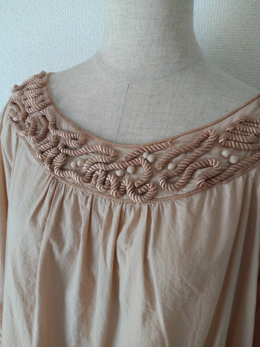 閉店セール⑦シャツ ブラウス 長袖シャツ 長袖ブラウス 肌触りイイ ロープ 7分袖 オーバーサイズ 生成りベージュ 涼しく着れる コットン 綿拍卖