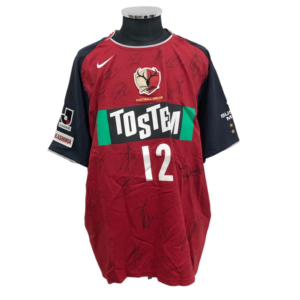 NIKE 鹿島アントラーズ 2004年 全選手 直筆 サイン入り ユニフォーム ゲームシャツ size:XL■0726KH①拍卖