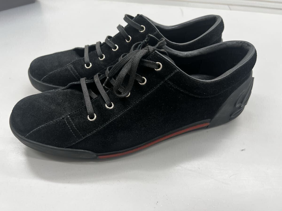 グッチ GUCCI ヒールロゴ メンズ スエード スニーカー シューズ ローカット ブラック レア 希少 オシャレ 美品 28cm相当拍卖