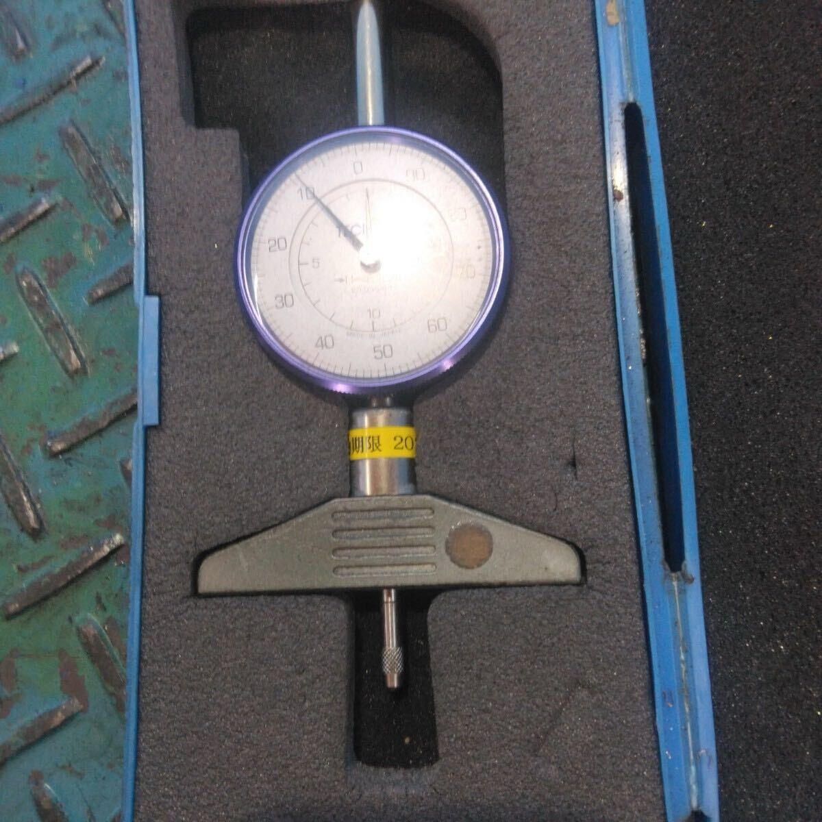 u1329 TECLOCK テクロック ダイヤルデプスゲージ 0~20㎜ ケース付き拍卖