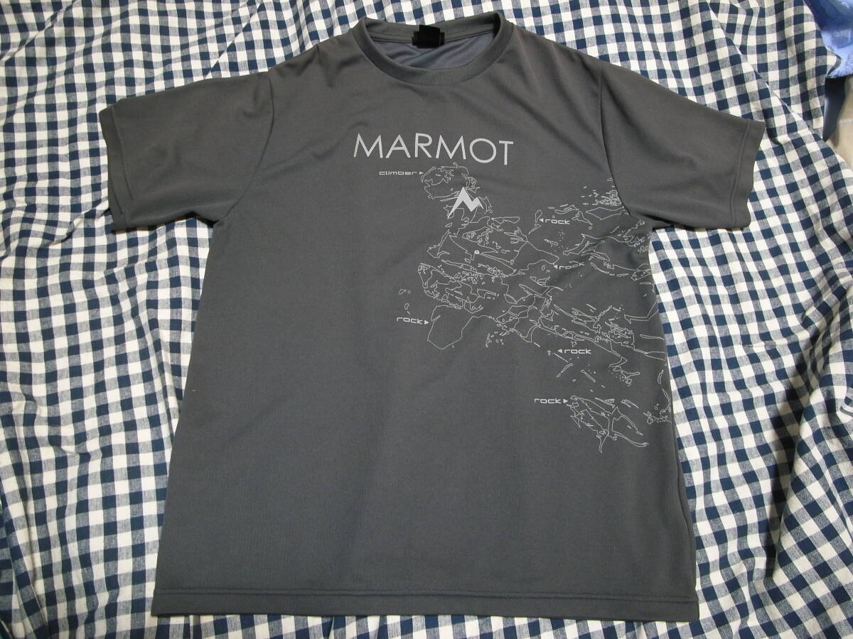 ★ Marmot Tシャツ サイズXL (株)デサント製 ポリエステル100% 色グレー 中古 ★拍卖