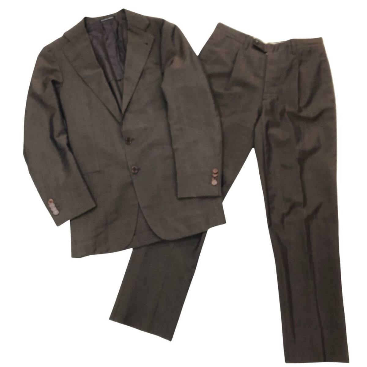 ラベラサルトリアナポレターナ 2B スーツ セットアップ ブラウン サイズ44 メンズ イタリア製 La Vera Sartoria Napoletana【AFB36】拍卖