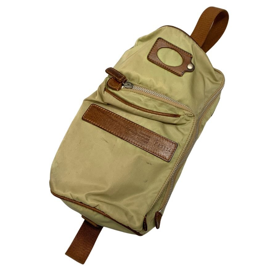 フェリージ ボディバッグ F99114 ナイロン イタリア製 レザー メンズ ベージュ系 FELISI【AFE10】拍卖