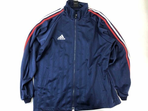 アディダス adidas レトロ スポーツ プラクティス トレーニング 3本ライン ビッグロゴ ジャージ トラック ジャケット メンズ O 紺拍卖