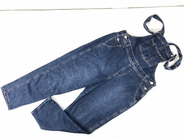 コルザ COLZA ハニーズ アメカジ ウォッシュ加工 デニム サロペット オーバーオール ジーンズ パンツ レディース コットン100% L 紺拍卖