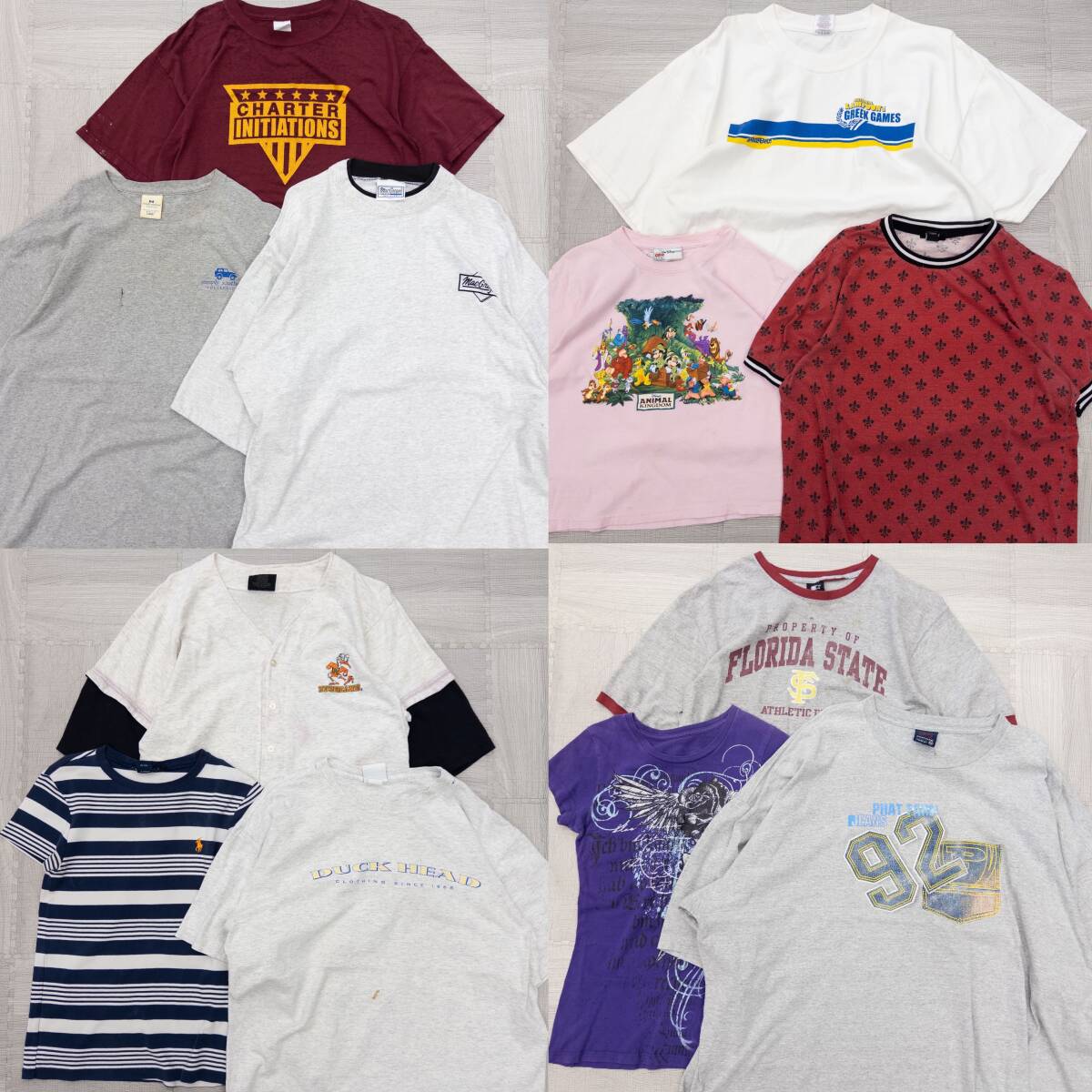 古着 現物まとめ売り 00's US 半袖カラーTシャツ 12枚セット アソート B品 洗濯済み 古着卸 0821002拍卖