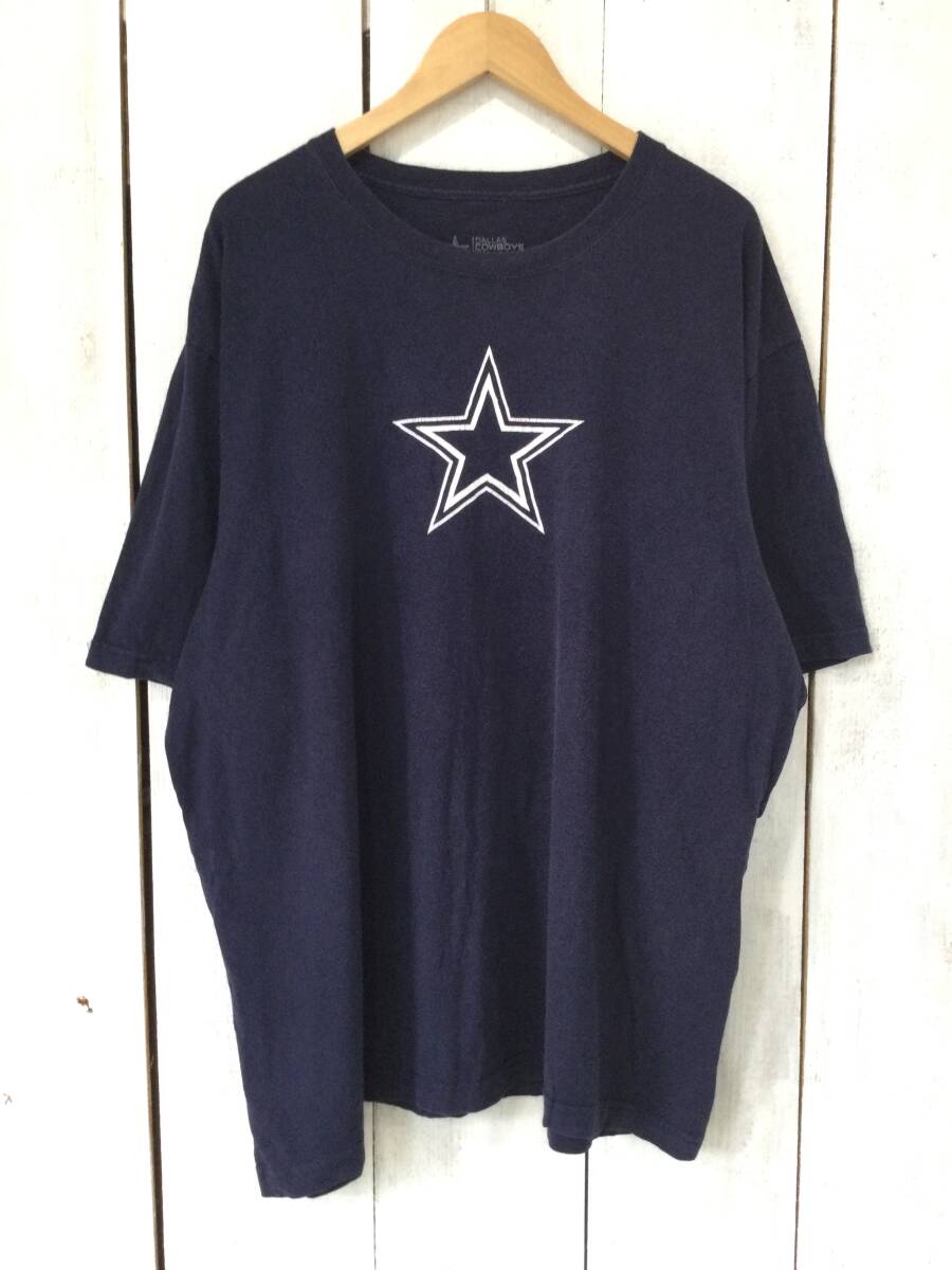 DALLAS COWBOYS ダラスカウボーイズ NFL アメフト チームロゴ 半袖Tシャツ コットンTシャツ ネイビー系 メンズ2XL 大きめ 状態良好拍卖