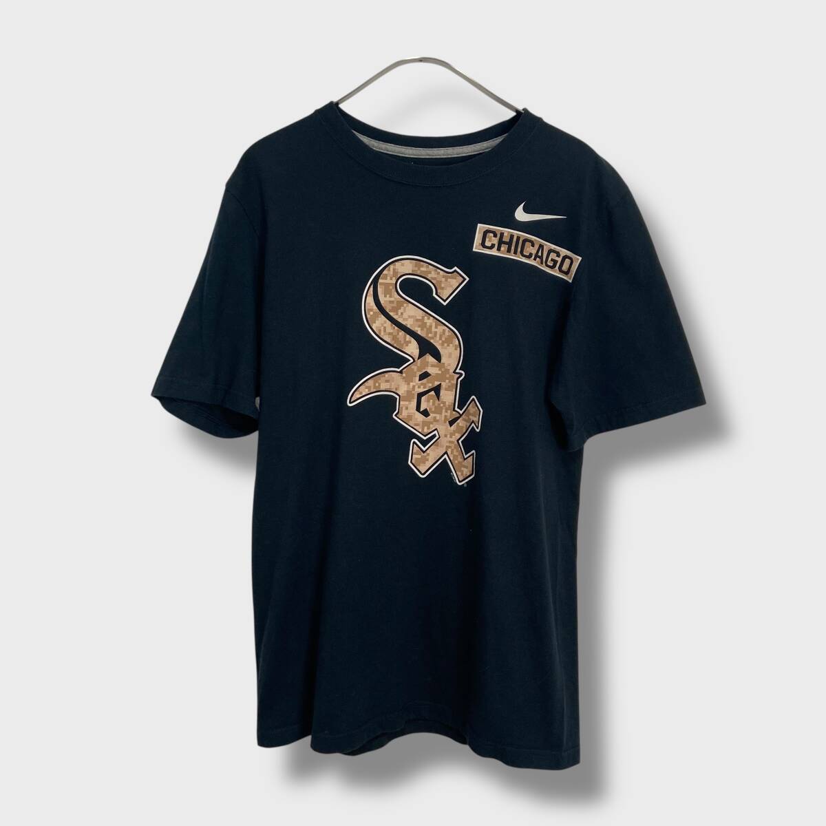 送料無料☆NIKE☆ナイキ☆MLB☆シカゴホワイトソックス☆チームロゴTシャツ☆プリントTシャツ☆ブラック☆S☆H25M拍卖