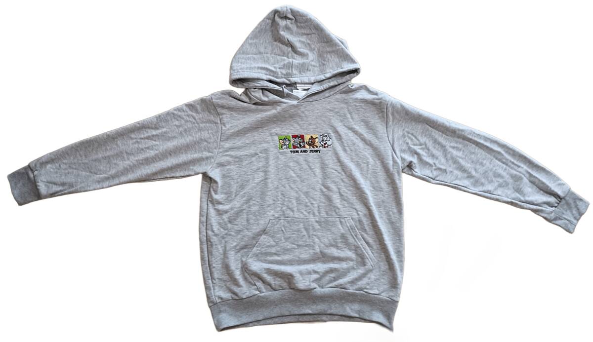 トムとジェリー パーカー グレー 刺繍 L タグ付き未使用 TOM and JERRY拍卖