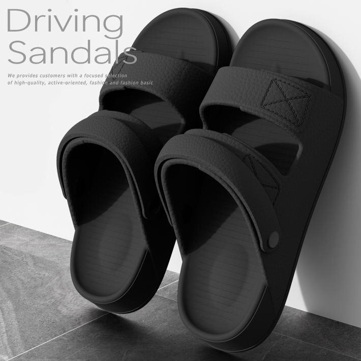 超軽量 サンダル メンズ ドライビングサンダル シャワー 水陸両用 レジャー アウトドア 海 ビーチ 7986687 26.0~26.5cm ブラック 新品拍卖