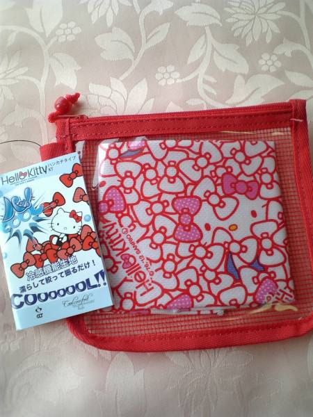 Hello Kitty★CCT冷感機能生地 ポーチ付きハンカチタオル 拍卖