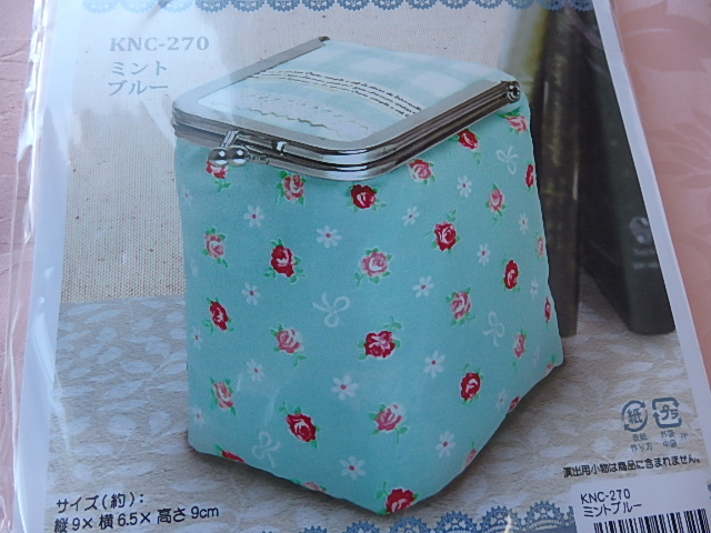 お気に入りの布で作るがまぐち ~**ミントブルー**~拍卖