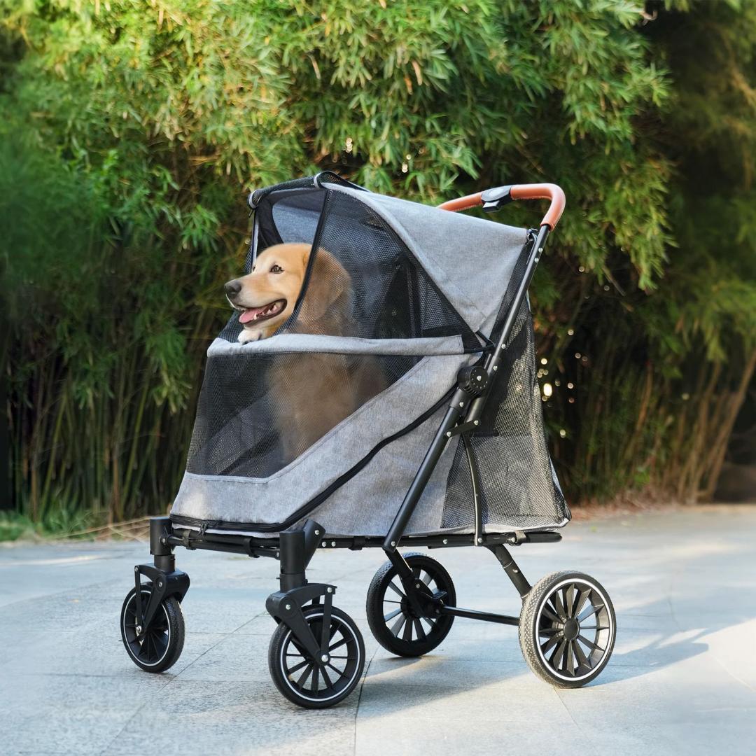ペットカート 耐荷重50㎏ 大型犬対応 前後ドア 乗りやすい 折りたたみ 多頭 1150560拍卖