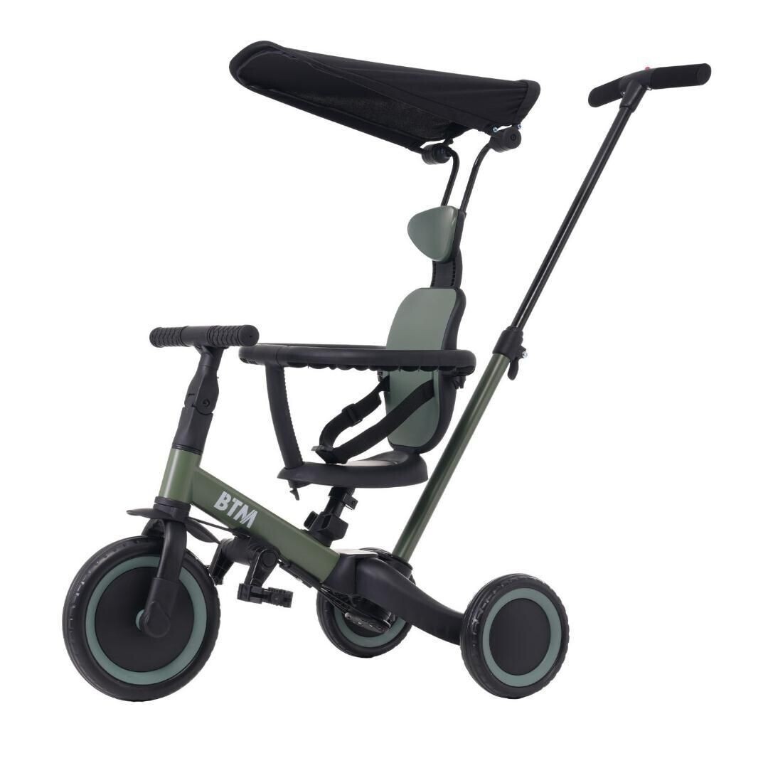 子供用三輪車 5in1自転車 オリジナル 押し棒付き 安全バー付き サンシェード 735313拍卖