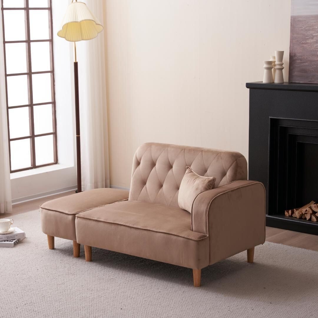 L字ソファー 2.5人掛け ベルベット調 おしゃれ かわいい 肘付き オットマン 623613拍卖