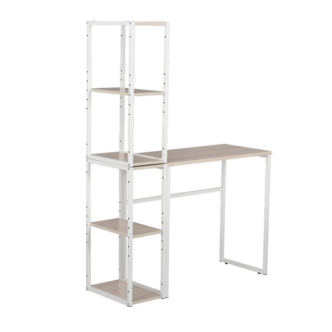 H型パソコンデスク 収納ラック2個付き オフィスデスク 【ホワイト】 424109拍卖