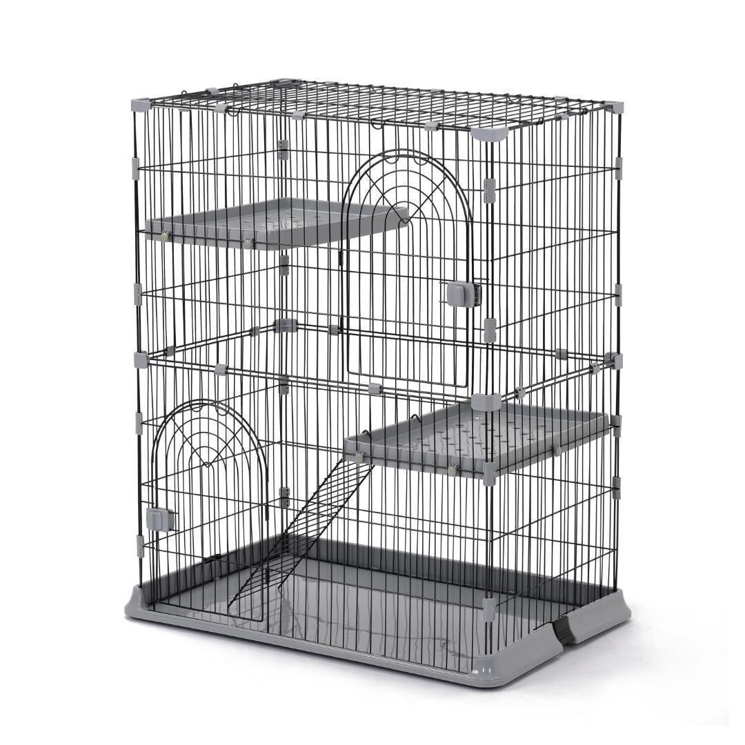 おしゃれ 猫 ケージ キャットケージ 2段 おしゃれ キャットハウス【グレー】 337711拍卖