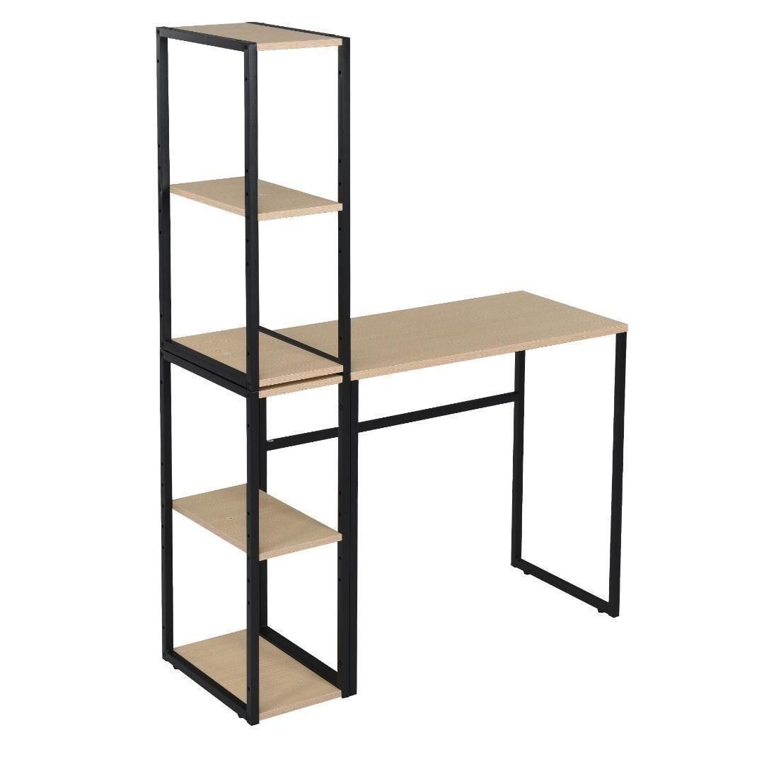 H型パソコンデスク 収納ラック2個付き 木製 ミシン台 学習机 【ナチュラル】 424111拍卖