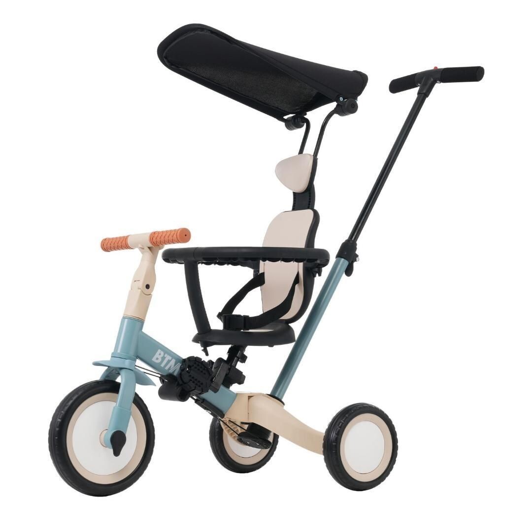 子供用三輪車 5in1自転車 オリジナル 押し棒付き 安全バー付き サンシェード 735305拍卖